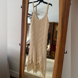 ZARA NWT KNIT CROCHET FRINGE DRESS